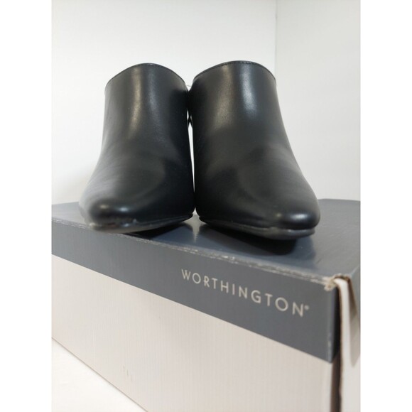 Worthington Women's Size 7 Nelda Mules 7M Black Gold Shiny Heel Slip On - Picture 5 of 13